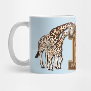 Mom and Baby Giraffe Monogram I Mug